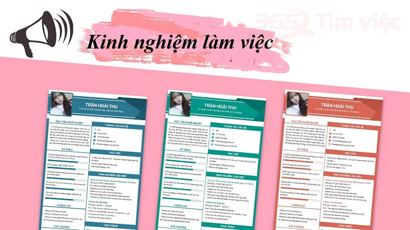 Kinh nghiệm làm việc rất quan trọng trong CV
